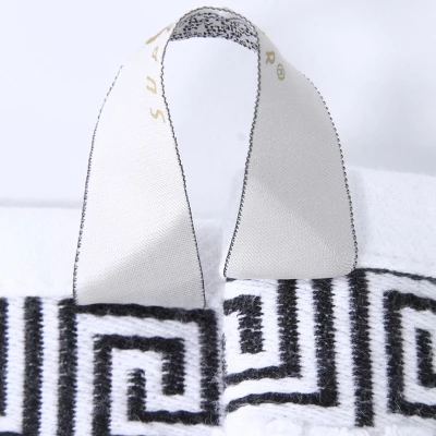 100% Cotton Medium Weight Floral Border Infinity Trim 8 Piece Assorted Bathroom Towel Set By Blue Nile Mills - Image 4