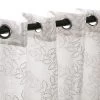 Lightweight Floral Embroidered Semi-Sheer 2-Piece Curtain Panel Set With Stainless Grommet Header - Blue Nile Mills
