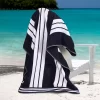 Striped Oversized Extra Large Cotton Beach Towel Set By Blue Nile Mills