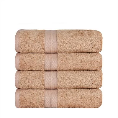 4 Piece Bath Towel Set, Rayon From Bamboo And Cotton, Plush And Thick, Hypoallergenic, Solid Terry Towels With Dobby Border By Blue Nile Mills - Image 9