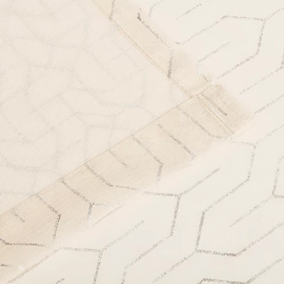 Geometric Trellis Sheer Grommet Curtain Panel Set By Blue Nile Mills - Image 3