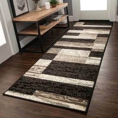 Modern Geometric Patchwork Indoor Area Rug Or Runner By Blue Nile Mills - Image 5