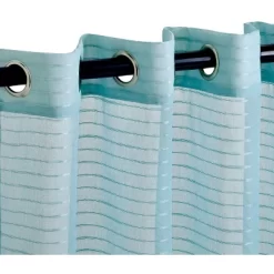 Delicate Stripe Sheer Grommet Curtain Panel Set By Blue Nile Mills