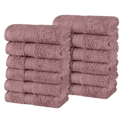 Cotton Plush Soft Highly-Absorbent Heavyweight Luxury Face Towel Washcloth Set Of 12 By Blue Nile Mills - Image 10