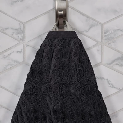 Chevron Zero Twist Cotton Solid And Jacquard Hand Towel Set Of 6 By Blue Nile Mills - Image 8