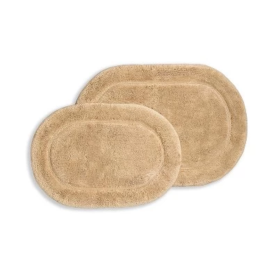 Plush And Absorbent Non-Slip Cotton Oval 2-Piece Bath Rug Set By Blue Nile Mills - Image 13