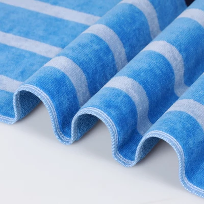 Contemporary Striped Cotton Large Oversized Beach Towel By Blue Nile Mills - Image 2