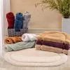 Plush And Absorbent Non-Slip Cotton Oval 2-Piece Bath Rug Set By Blue Nile Mills