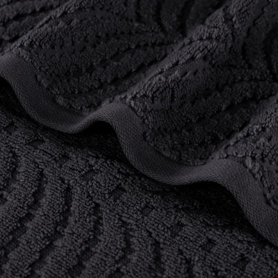 Chevron Zero Twist Cotton Solid And Jacquard Hand Towel Set Of 6 By Blue Nile Mills - Image 3