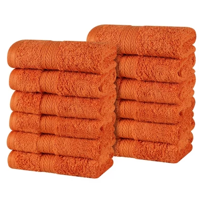 Cotton Plush Soft Highly-Absorbent Heavyweight Luxury Face Towel Washcloth Set Of 12 By Blue Nile Mills - Image 16