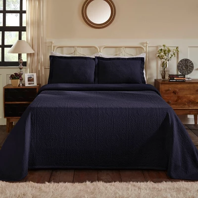Medallion Jacquard Matelasse Cotton Bedspread Set By Blue Nile Mills - Image 5