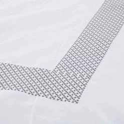 Modern Embroidered Geometric Cotton Duvet Cover And Pillow Sham Set - Blue Nile Mills