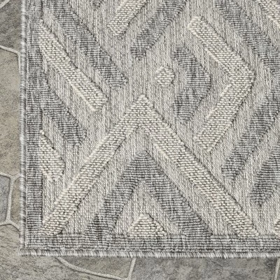 Contemporary Geometric Abstract Indoor Outdoor Area Rug By Blue Nile Mills - Image 2