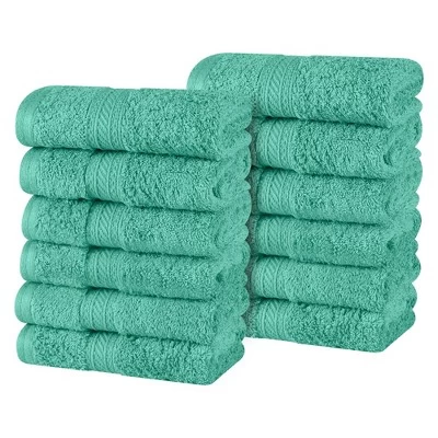 Cotton Plush Soft Highly-Absorbent Heavyweight Luxury Face Towel Washcloth Set Of 12 By Blue Nile Mills - Image 15