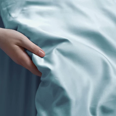 300 Thread Count Rayon From Bamboo Solid 3 Piece Duvet Cover Set By Blue Nile Mills - Image 2