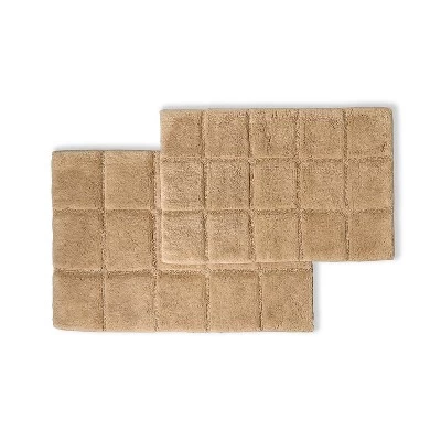 Plush And Absorbent Non-Slip Cotton Checkered 2-Piece Bath Rug Set By Blue Nile Mills - Image 12