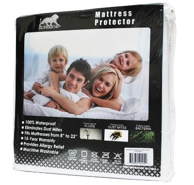 Hypoallergenic And Waterproof Cotton Blend Mattress Protector By Blue Nile Mills - Image 2