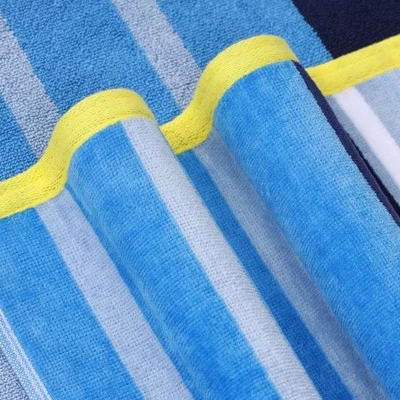Contemporary Striped Cotton Large Oversized Beach Towel By Blue Nile Mills - Image 3