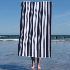 Maui Striped Cotton Oversized Reversible Beach Towel By Blue Nile Mills