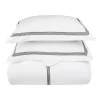 Solid Modern 200-Thread Count Ultra-Soft Breathable Cotton Embroidered Traditional Duvet Cover Set With Matching Pillowshams By Blue Nile Mills