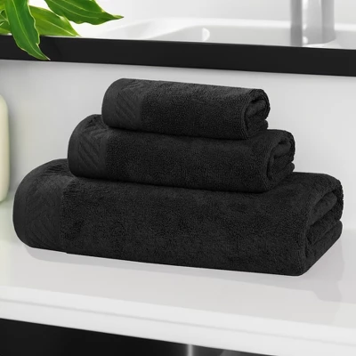 Basketweave Luxury Egyptian Cotton Solid 3 Piece Assorted Towel Set By Blue Nile Mills