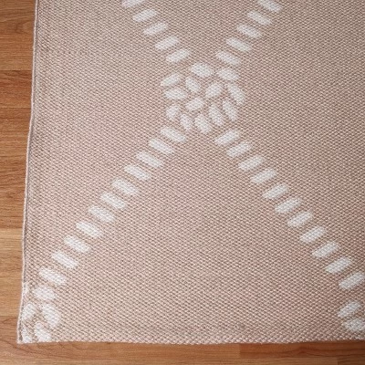 Modern Coastal Diamond Lattice Indoor Outdoor Area Rug By Blue Nile Mills - Image 2