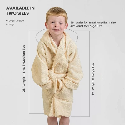Soft And Warm Cotton Terry Kids' Hooded Bathrobe By Blue Nile Mills - Image 7