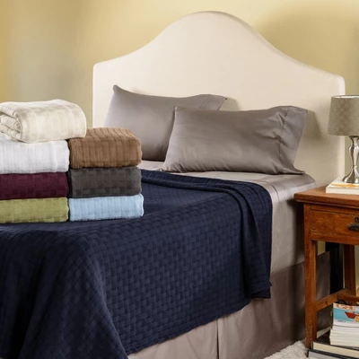 Basketweave All-Season Bedding Cotton Blanket Bedding Set By Blue Nile Mills - Image 5