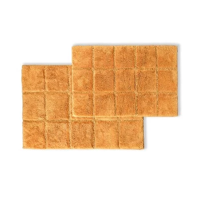 Plush And Absorbent Non-Slip Cotton Checkered 2-Piece Bath Rug Set By Blue Nile Mills - Image 7