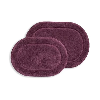 Plush And Absorbent Non-Slip Cotton Oval 2-Piece Bath Rug Set By Blue Nile Mills - Image 8