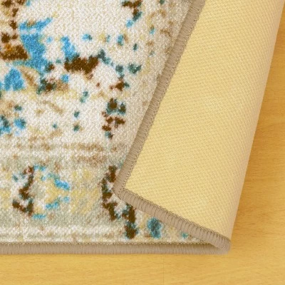 Distressed Medallion Traditional Border Indoor Area Rug Or Runner Rug By Blue Nile Mills - Image 3