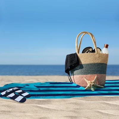 Summer Starfish Cotton Oversized Beach/ Bath Towel, Soft Highly Absorbent Terry Lightweight, Perfect After Swimming Or Sunbathing By Blue Nile Mills - Image 3