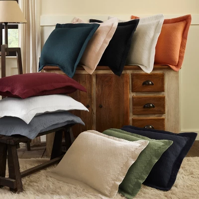 Basketweave Jacquard Matelassé Cotton Bedspread Set - Blue Nile Mills - Image 6