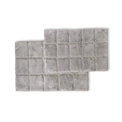 Plush And Absorbent Non-Slip Cotton Checkered 2-Piece Bath Rug Set By Blue Nile Mills - Image 9