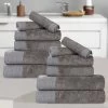 Rayon From Bamboo Cotton Blend Eco-Friendly Hypoallergenic Solid Bathroom Towel Set By Blue Nile Mills