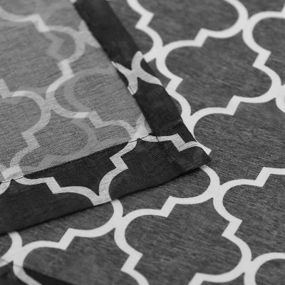 Trellis Geometric Sheer Grommet-Top Curtain Panels By Blue Nile Mills - Image 3