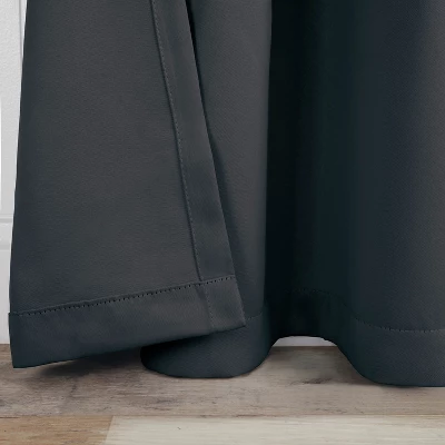 Classic Modern Solid Room Darkening Blackout Curtains, Grommets, Set Of 2 By Blue Nile Mills - Image 2