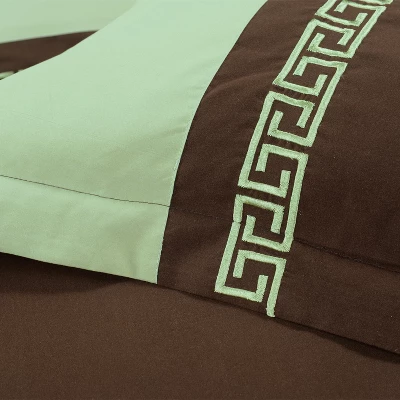 Solid Geometric Border Classic Modern Traditional Formal 3-Piece Duvet Cover Set By Blue Nile Mills - Image 2