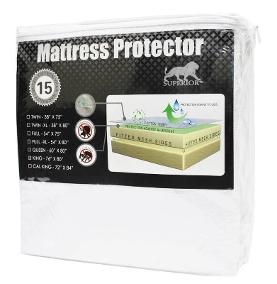 Hypoallergenic And Waterproof Cotton Blend Mattress Protector By Blue Nile Mills
