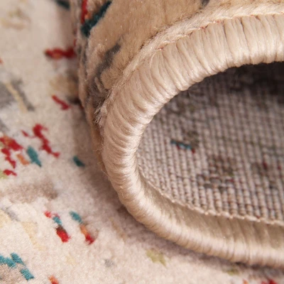 Vintage Distressed Medallion Indoor Area Rug Or Runner By Blue Nile Mills - Image 3