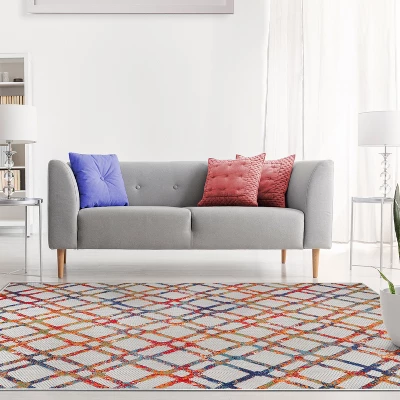 Modern Diamond Lattice Indoor Outdoor Area Rug By Blue Nile Mills - Image 8