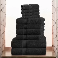 Premium Cotton 800 GSM Heavyweight Plush Luxury 10 Piece Bathroom Towel Set By Blue Nile Mills