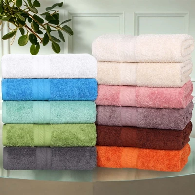 Cotton Plush Soft Highly-Absorbent Heavyweight Luxury Face Towel Washcloth Set Of 12 By Blue Nile Mills - Image 6
