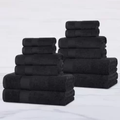 Modern Solid Classic Luxury Egyptian Cotton Towel Set By Blue Nile Mills