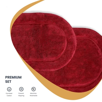 Plush And Absorbent Non-Slip Cotton Oval 2-Piece Bath Rug Set By Blue Nile Mills - Image 5